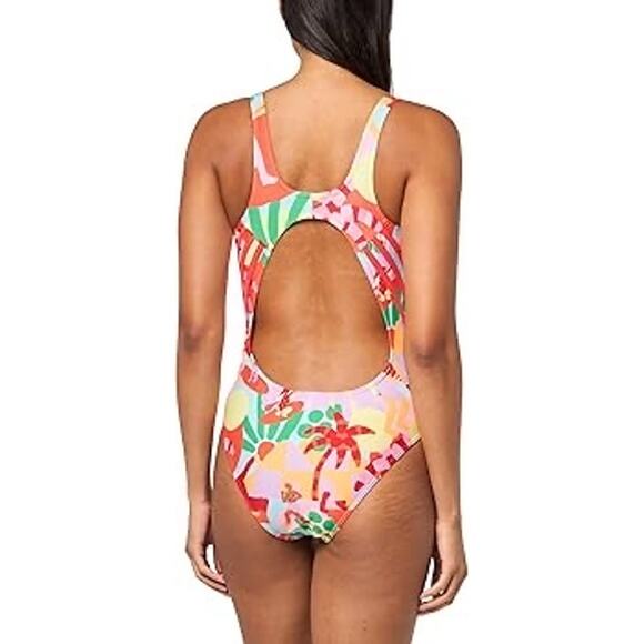 NWT Adidas x Farm Rio Pearl Citrine One Piece Swim Bathing Suit Women's Size 16 - Picture 2 of 6